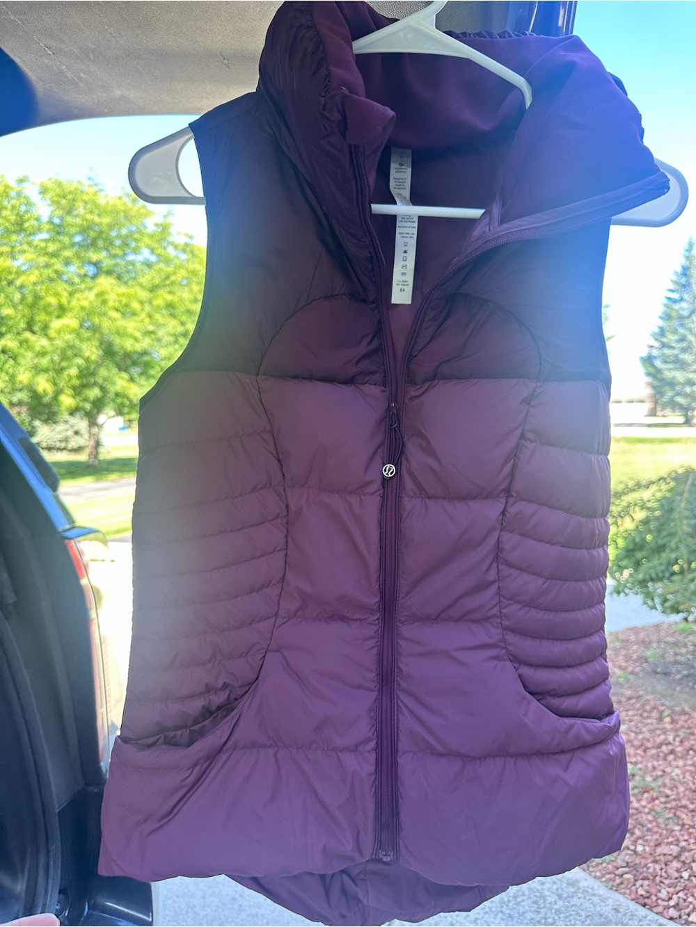 lululemon athletica Plum Quilted Puffer Vest with Hood